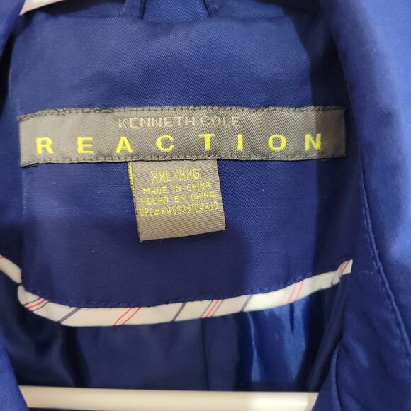 Kenneth Cole Navy Blue Trench Coat Jacket XXL - Picture 3 of 8